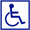 Bild: Blauer Rollstuhl auf weißem Grund